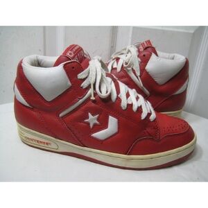 Converse Red and White High-Tops